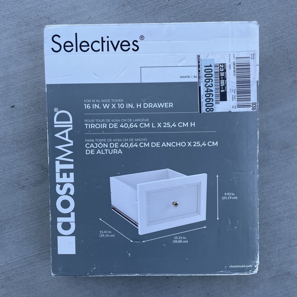 ClosetMaid 54943 Selectives Suite White Drawer Model 10 in x 16 in Drauble